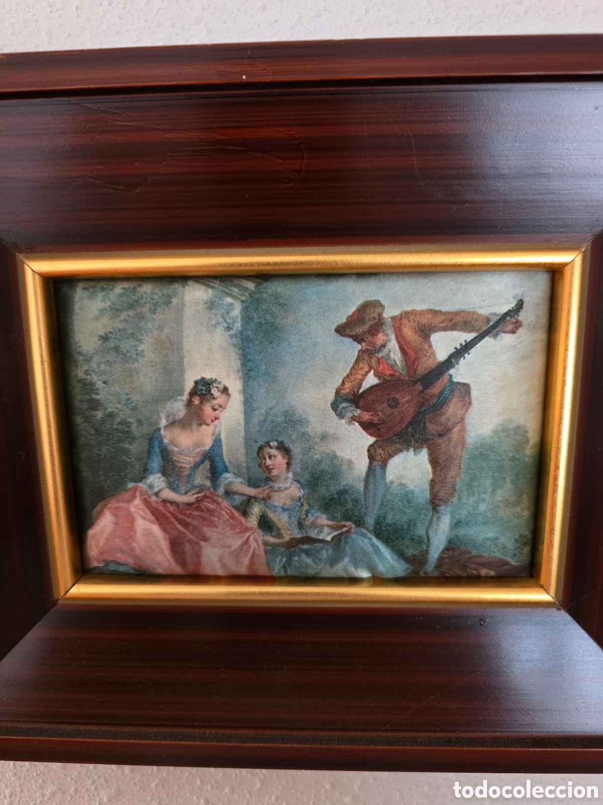 Otros objetos de arte: Cuadro antiguo vintage escena musical - Foto 4