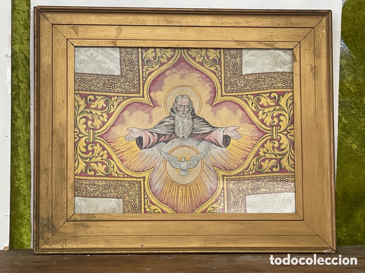 Otros objetos de arte: Cuadro religioso bordado - Foto 1
