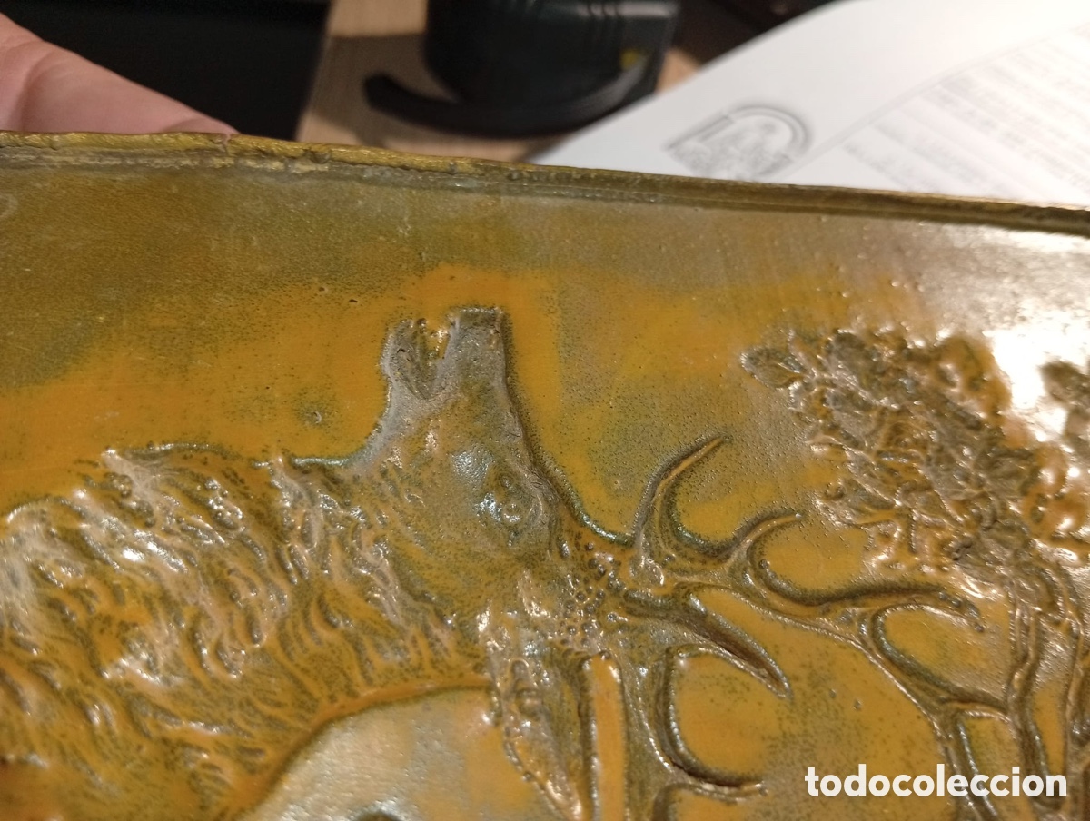 Otros objetos de arte: Placa Mural en relieve de bronce Art Nouveau - Foto 6