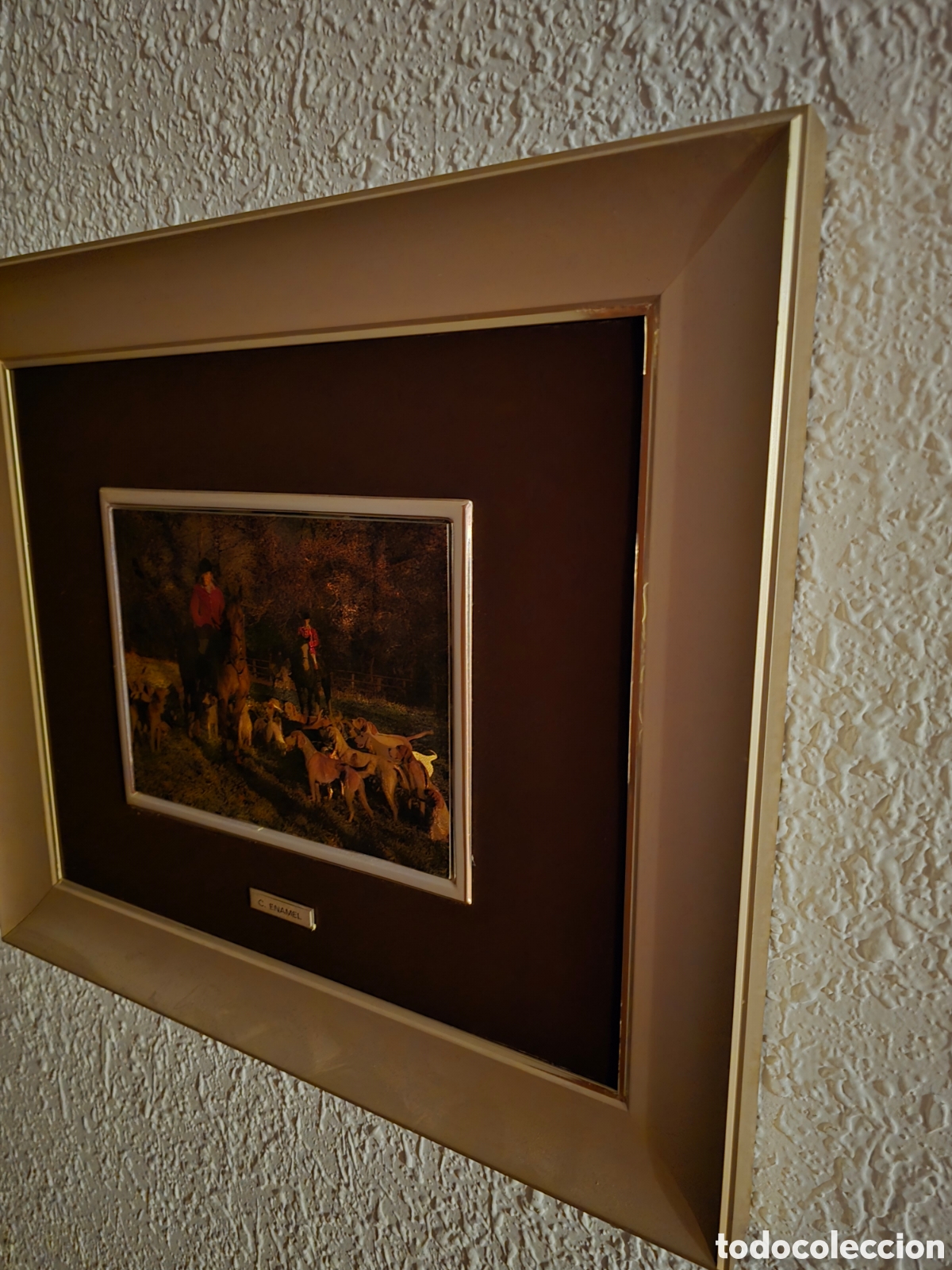 Otros objetos de arte: Cuadro antiguo vintage C. Enamel - Foto 4