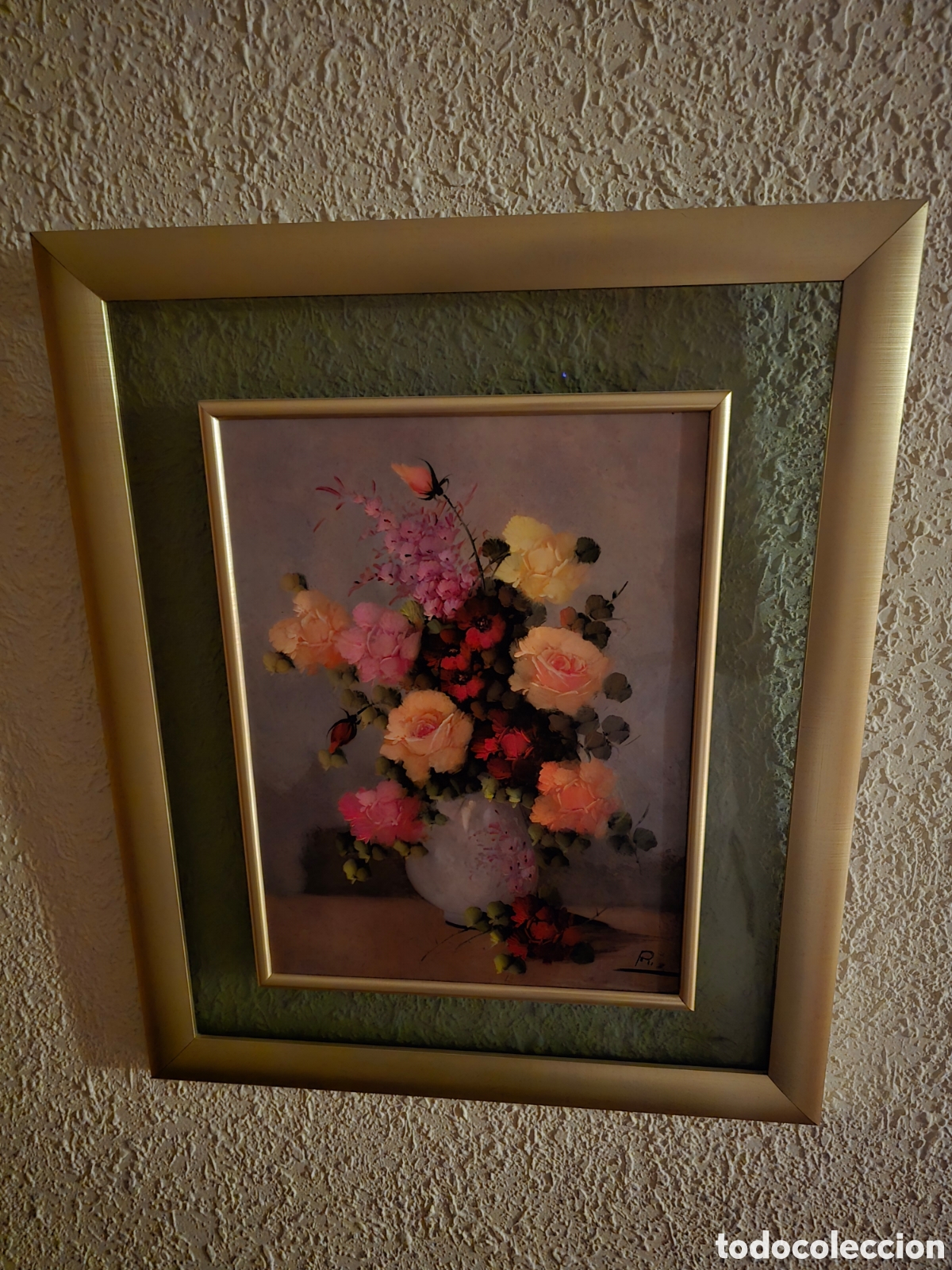 Otros objetos de arte: Cuadro antiguo Flores Vintage - Foto 1