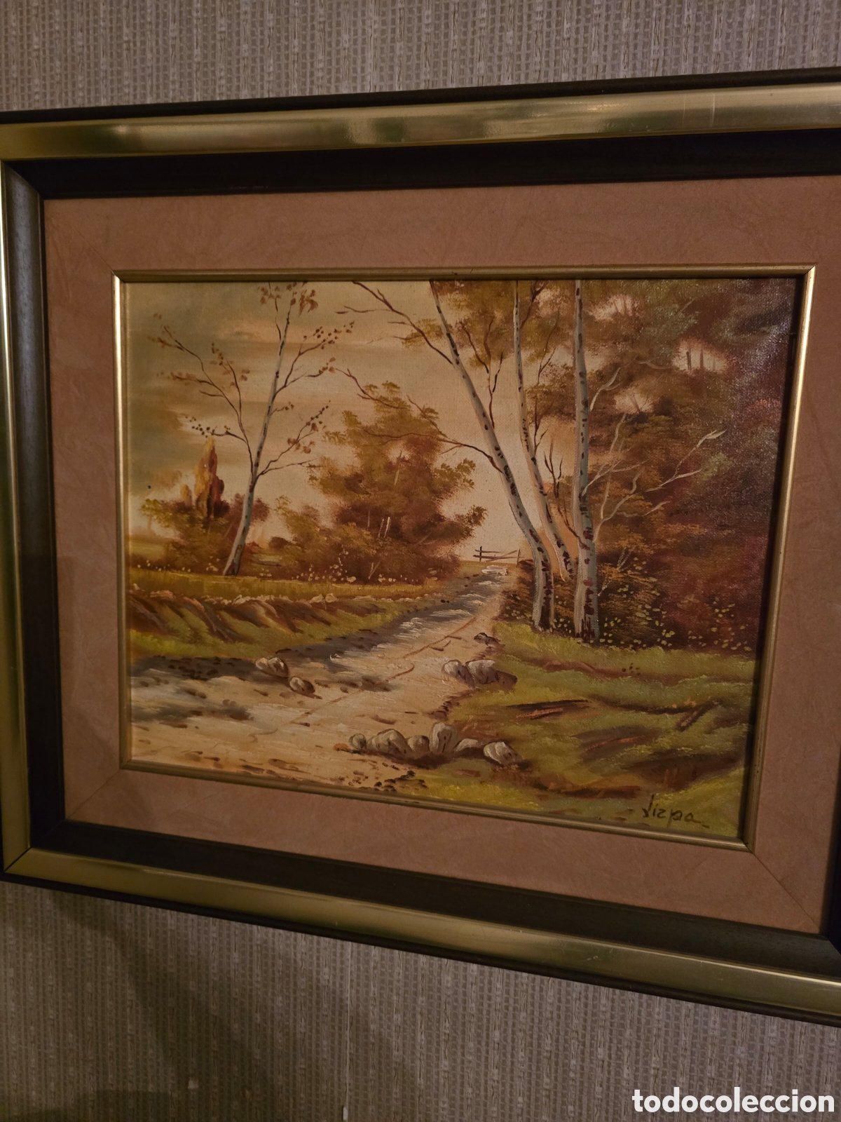 Otros objetos de arte: Cuadro antiguo vintage paisaje - Foto 3