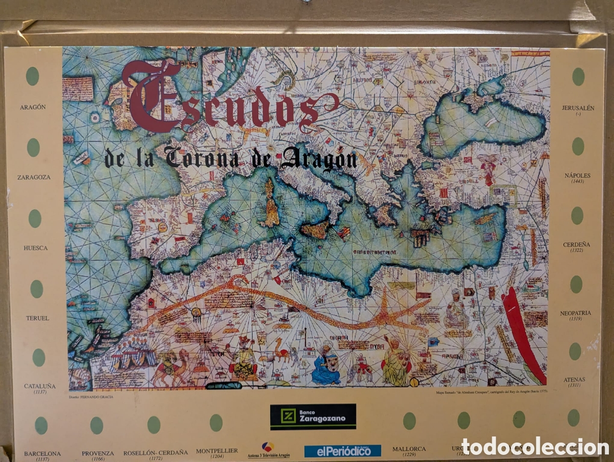 Otros objetos de arte: Cuadro con escudos de Arag&oacute;n, marco ra&iacute;z nogal - Foto 4