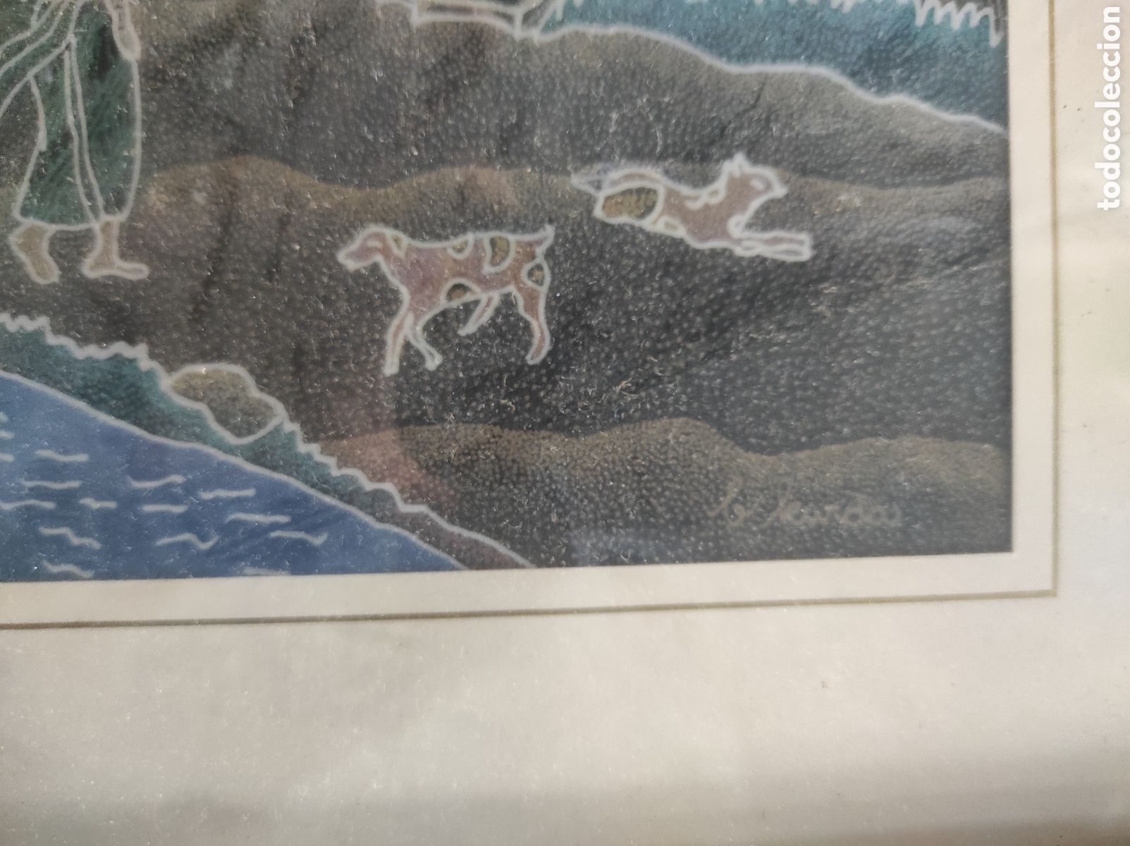 Otros objetos de arte: Cuadro escena balinesa. B. Leurda - Foto 3