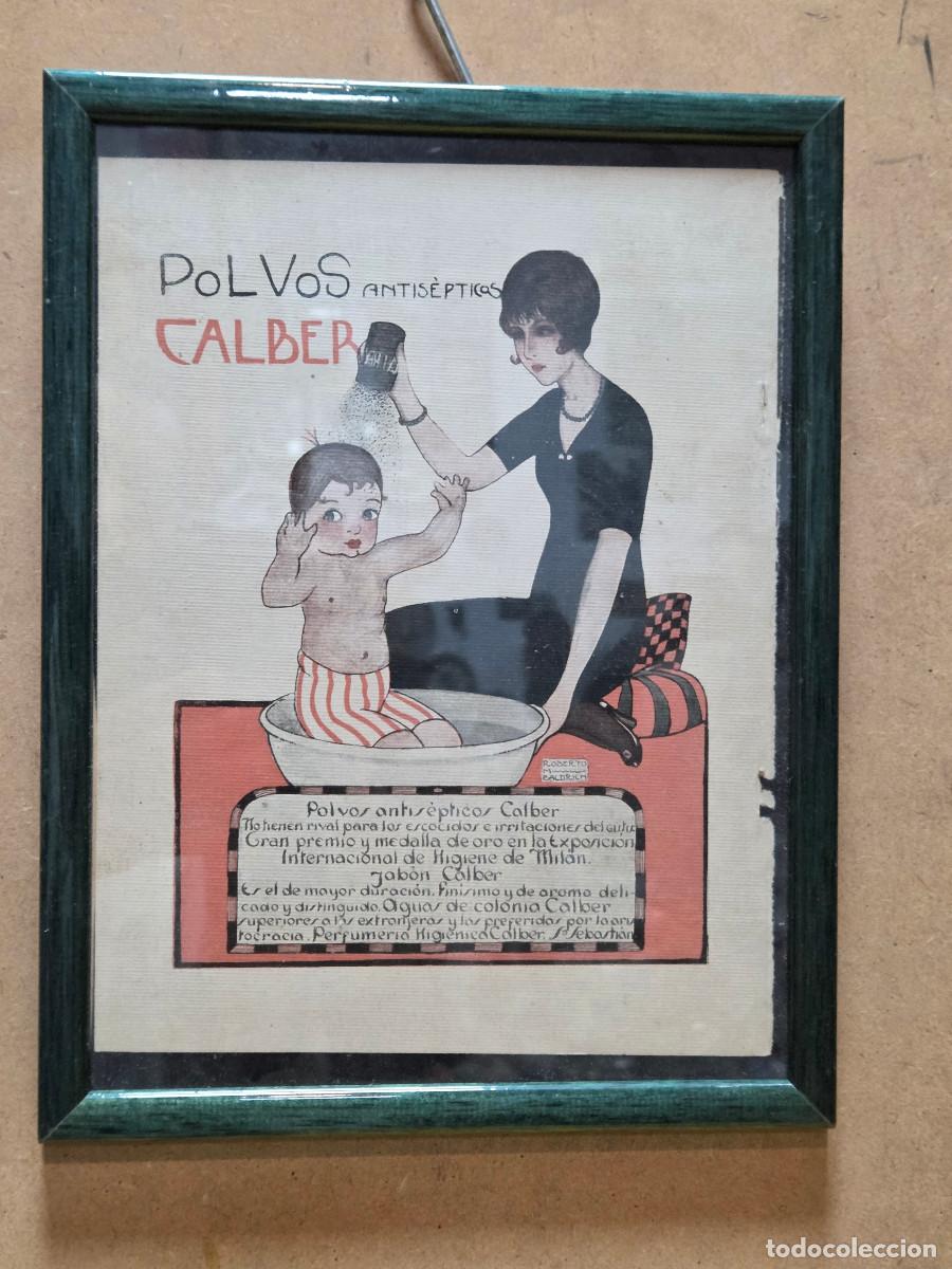 Otros objetos de arte: cuadro con cartel antiguo de polvos - Foto 1