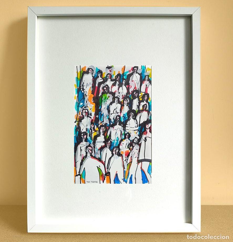 Andere Kunstgegenst&auml;nde: FIGURAS EN LA CIUDAD. 32 x 42 cms. Obra original firmada