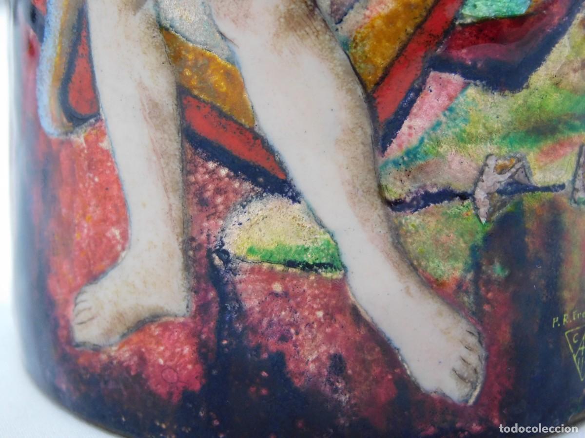 Otros objetos de arte: JARRON DE COBRE ESMALTADO - P. R. FRANCESCH - Foto 11