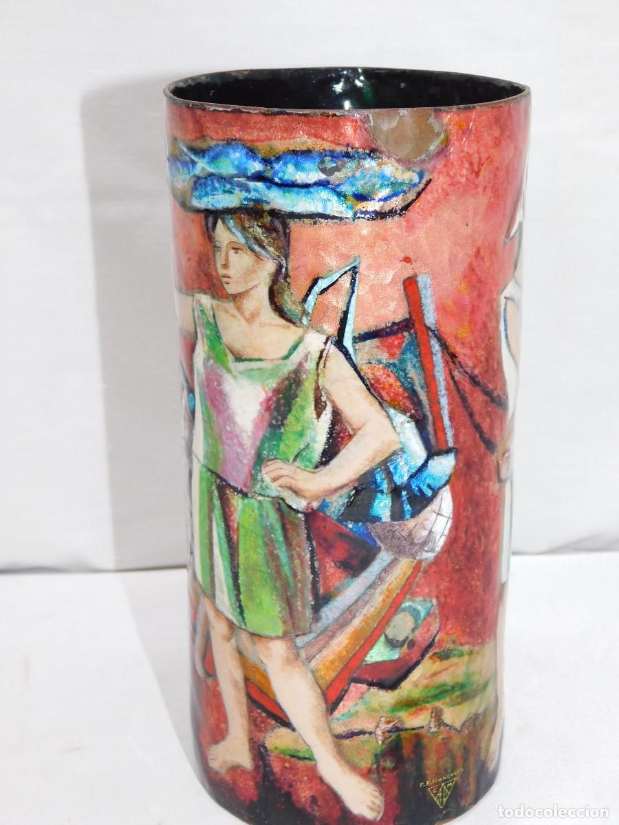 Otros objetos de arte: JARRON DE COBRE ESMALTADO - P. R. FRANCESCH - Foto 15