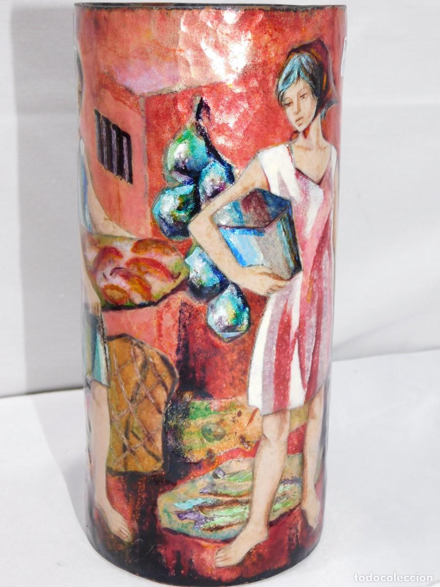 Otros objetos de arte: JARRON DE COBRE ESMALTADO - P. R. FRANCESCH - Foto 16