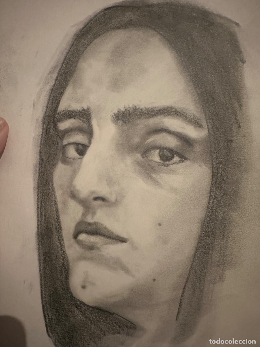Otros objetos de arte: Retrato mujer 3/4 a l&aacute;piz - Foto 1