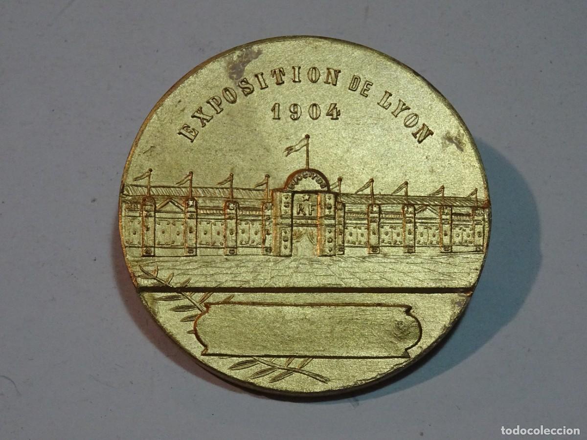 Otros objetos de arte: (M) CHAPA MEDALLA EXPOSITION DE LYON 1904, 6 CM - Foto 1