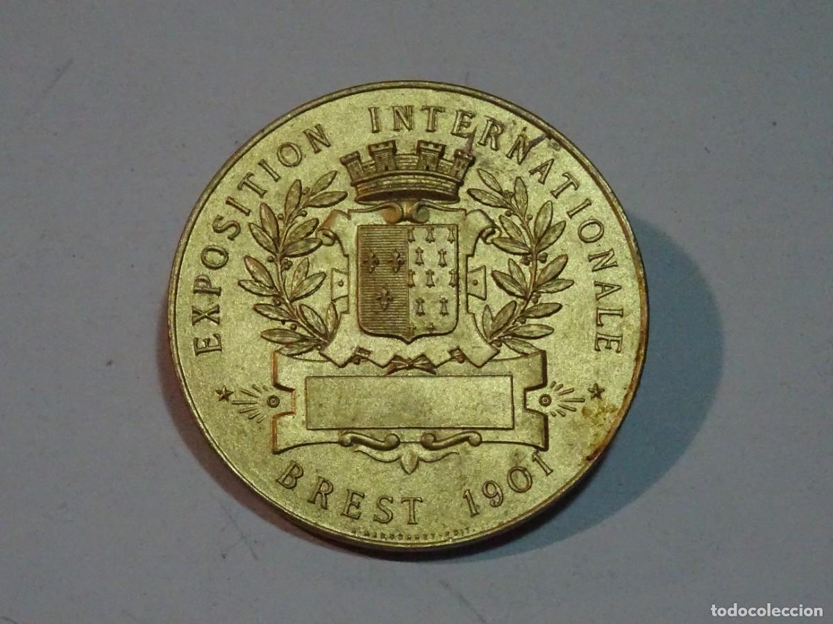 Otros objetos de arte: (M) CHAPA MEDALLA, EXPOSITION INTERNATIONALE BREST 1901 - Foto 1