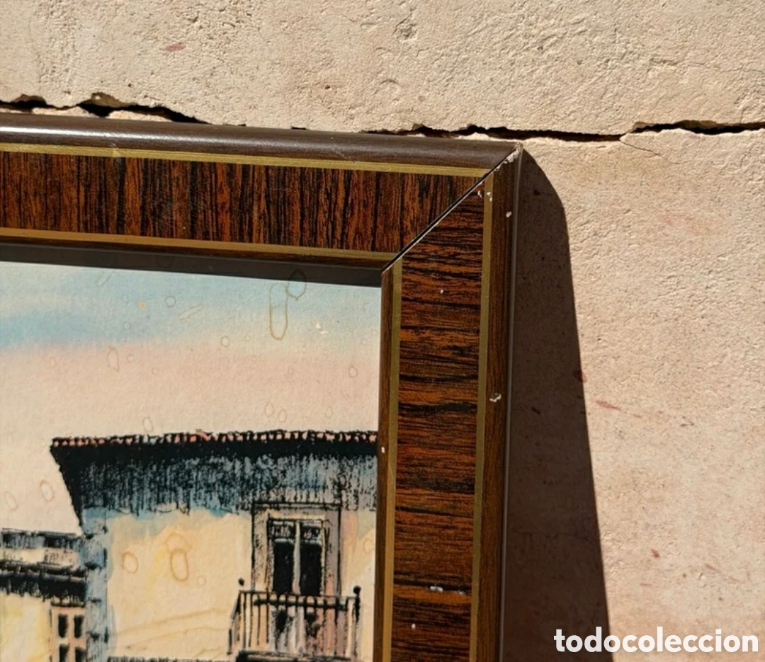 Otros objetos de arte: L&aacute;mina de ciudad enmarcada - Foto 3