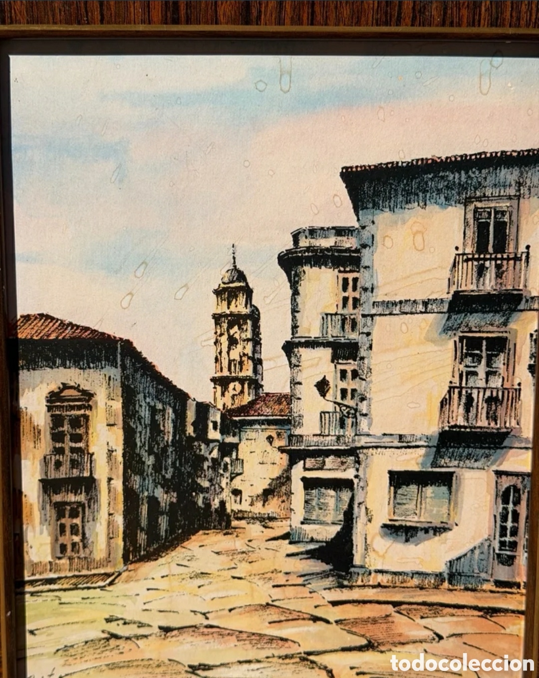 Otros objetos de arte: L&aacute;mina de ciudad enmarcada - Foto 4