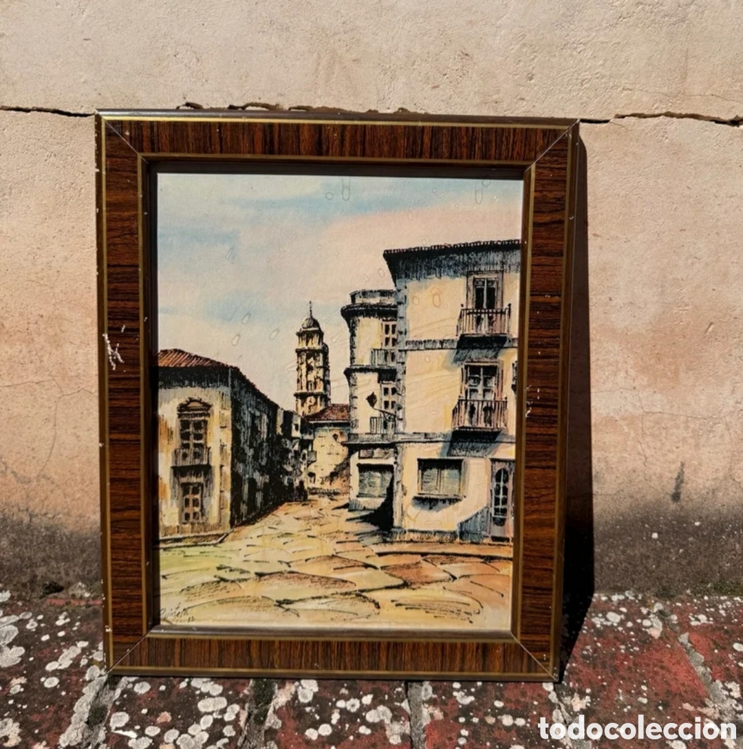 Otros objetos de arte: L&aacute;mina de ciudad enmarcada - Foto 1