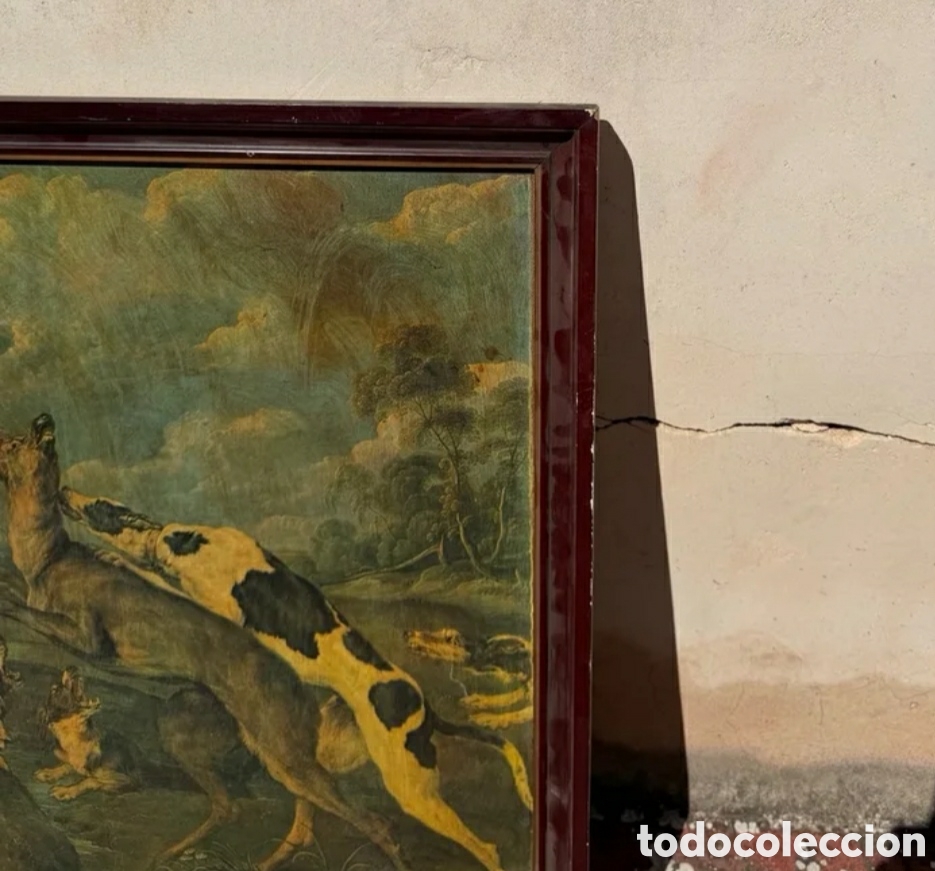 Otros objetos de arte: Cuadro escena de caza de ciervos - Foto 3