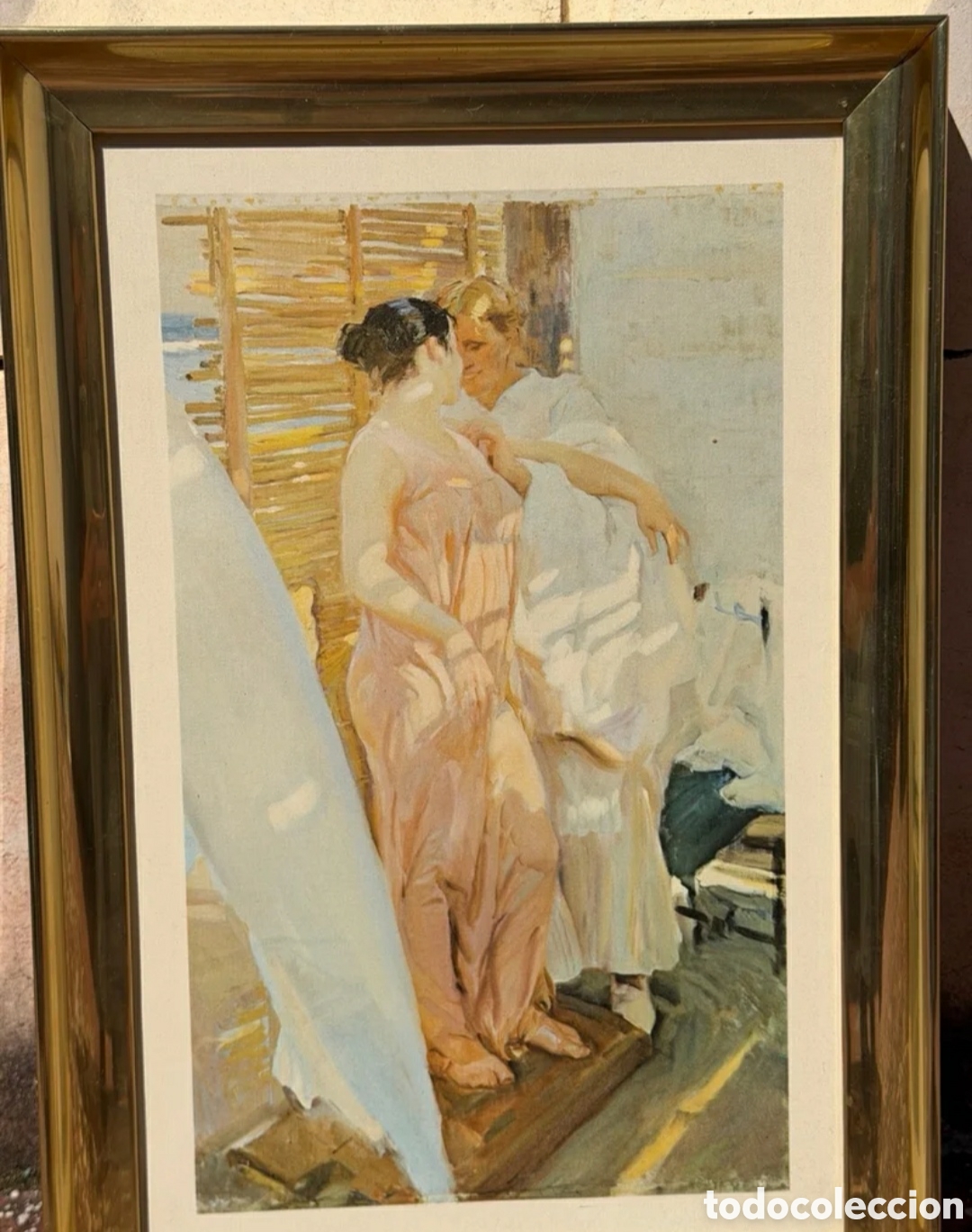 Otros objetos de arte: Cuadro La Bata Rosa- Joaqu&iacute;n Sorolla - Foto 2