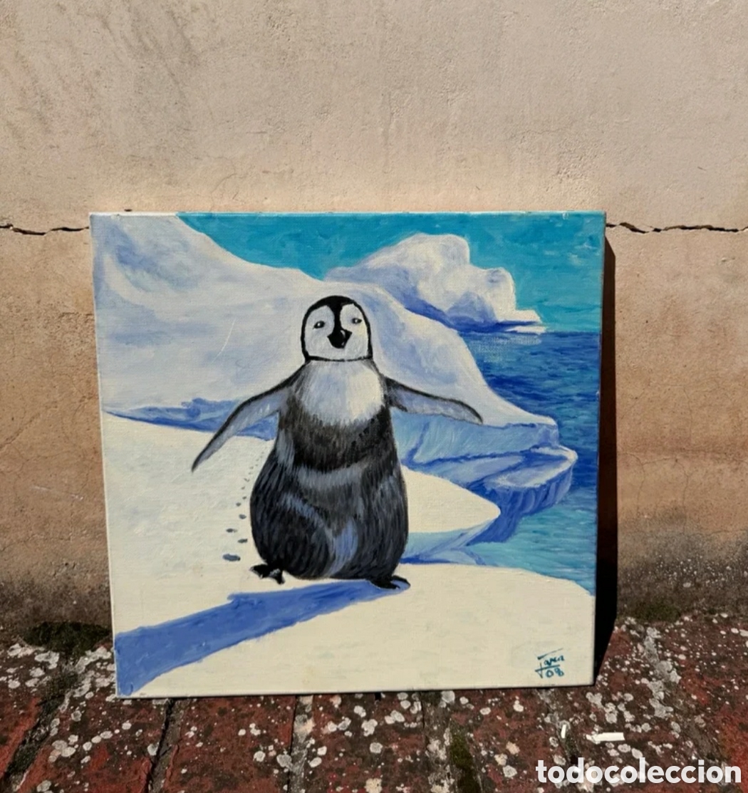 Otros objetos de arte: Cuadro sin marco ping&uuml;ino - Foto 1
