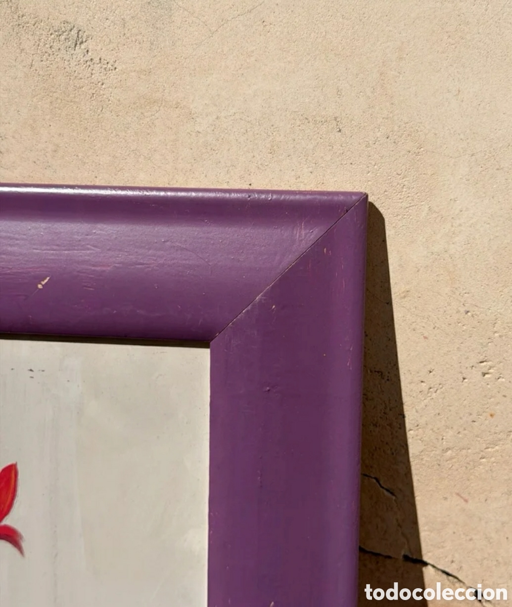 Otros objetos de arte: Cuadro floral morado y rojo - Foto 4