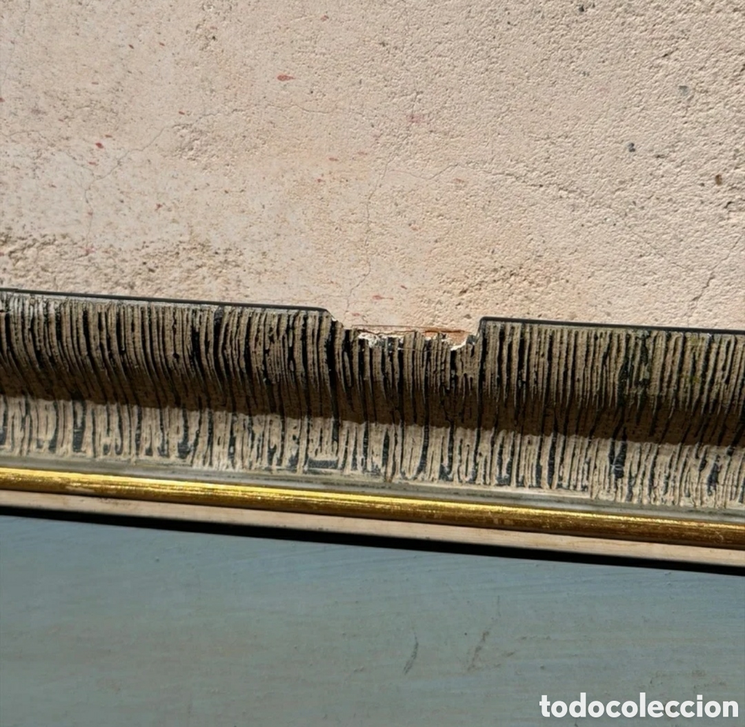 Otros objetos de arte: Cuadro antiguo marco madera paisaje - Foto 3