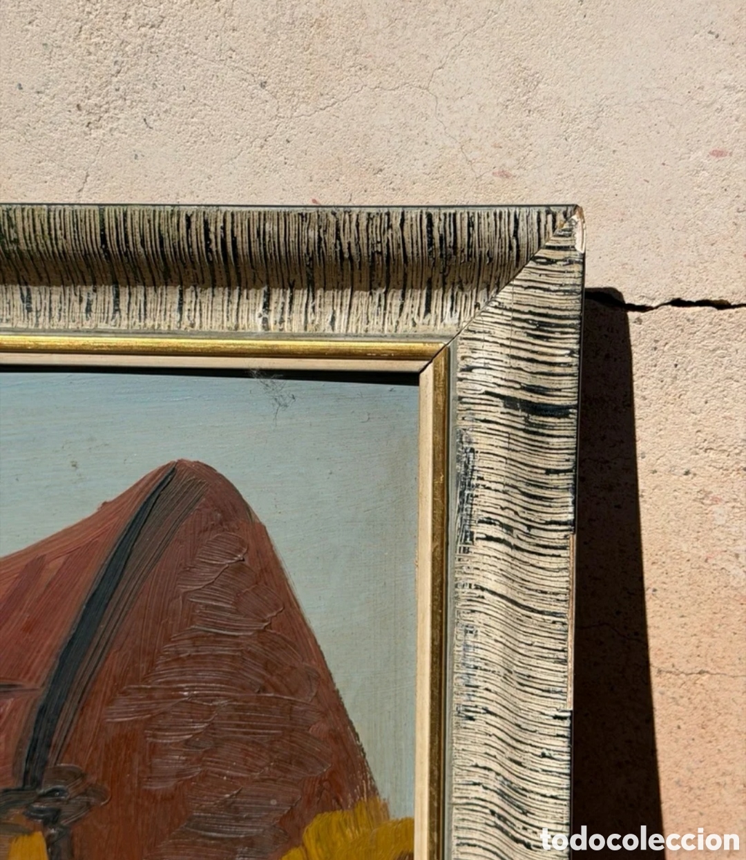 Otros objetos de arte: Cuadro antiguo marco madera paisaje - Foto 8