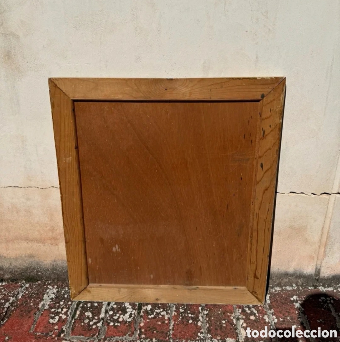 Otros objetos de arte: Cuadro antiguo ni&ntilde;o cazando - Foto 5