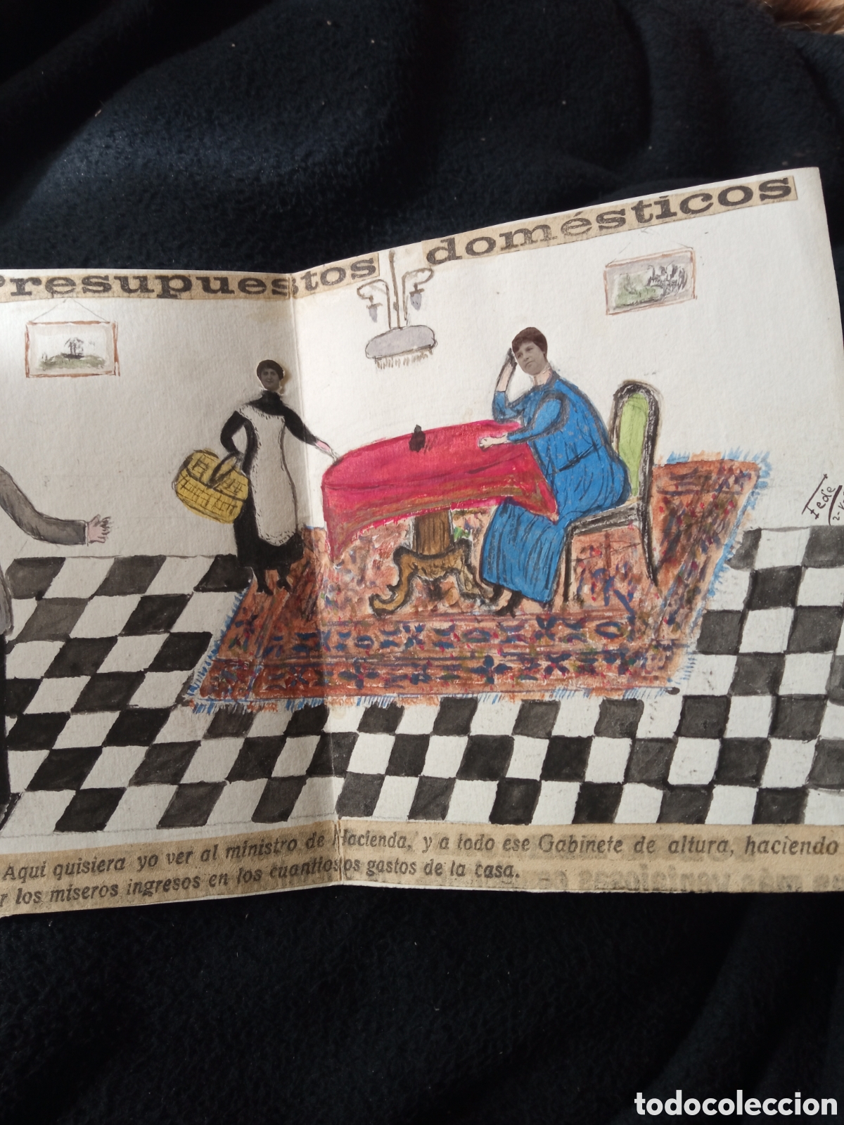 Otros objetos de arte: Antiguo Collage de 1918, mide 21,9x13,3 cm - Foto 4