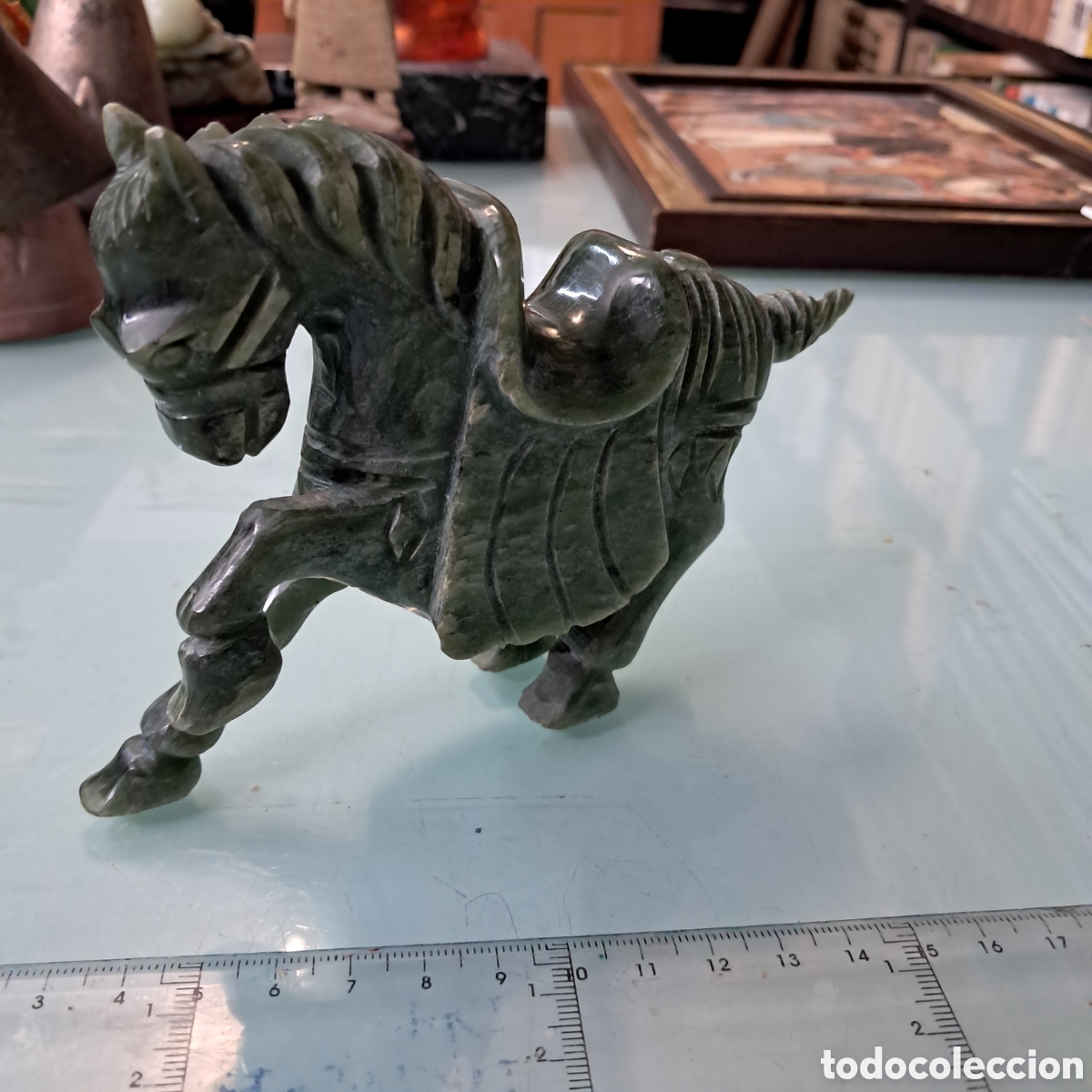 Otros objetos de arte: Caballo tallado en jade chino - Foto 2