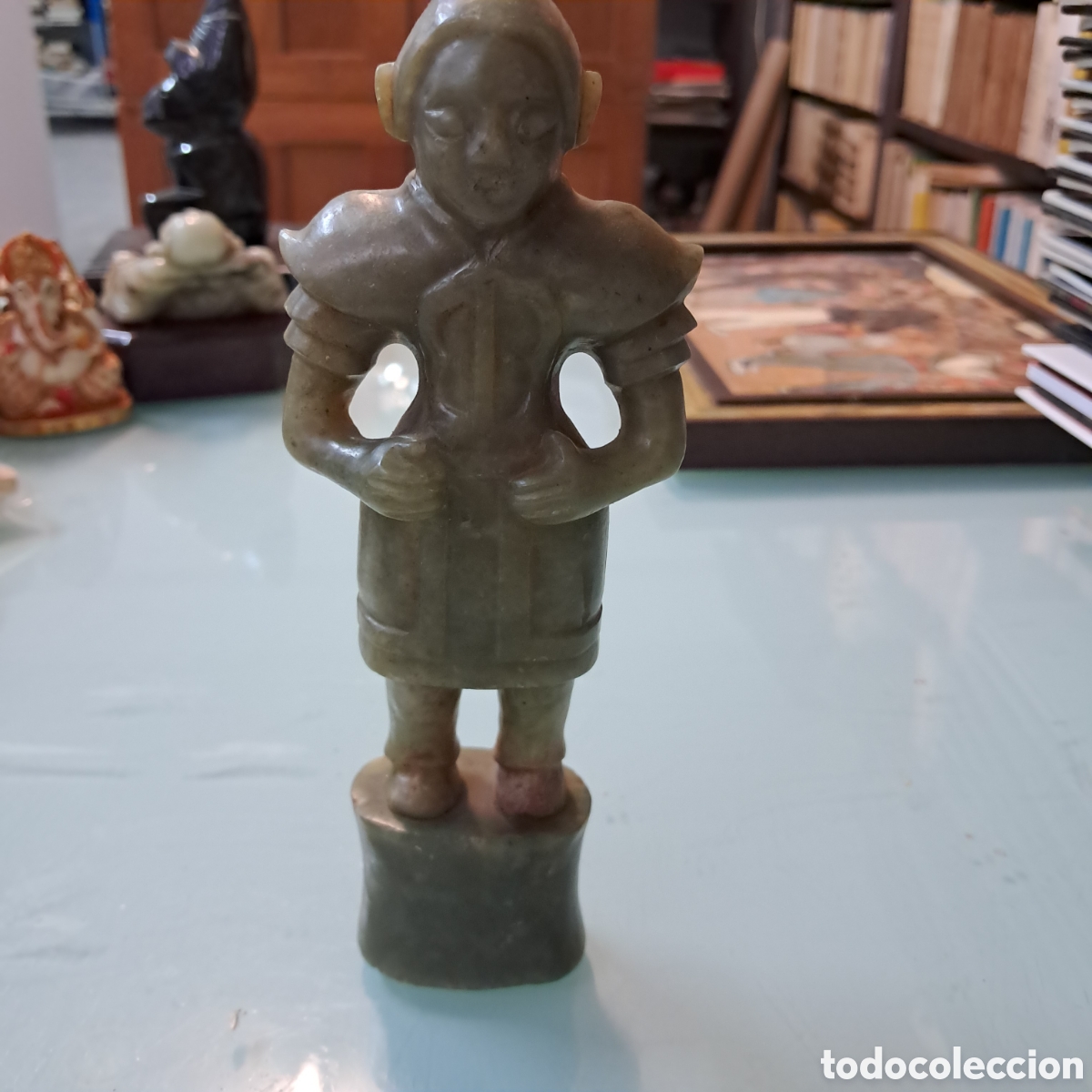Otros objetos de arte: Estatua de guerrero chino de jade - Foto 3