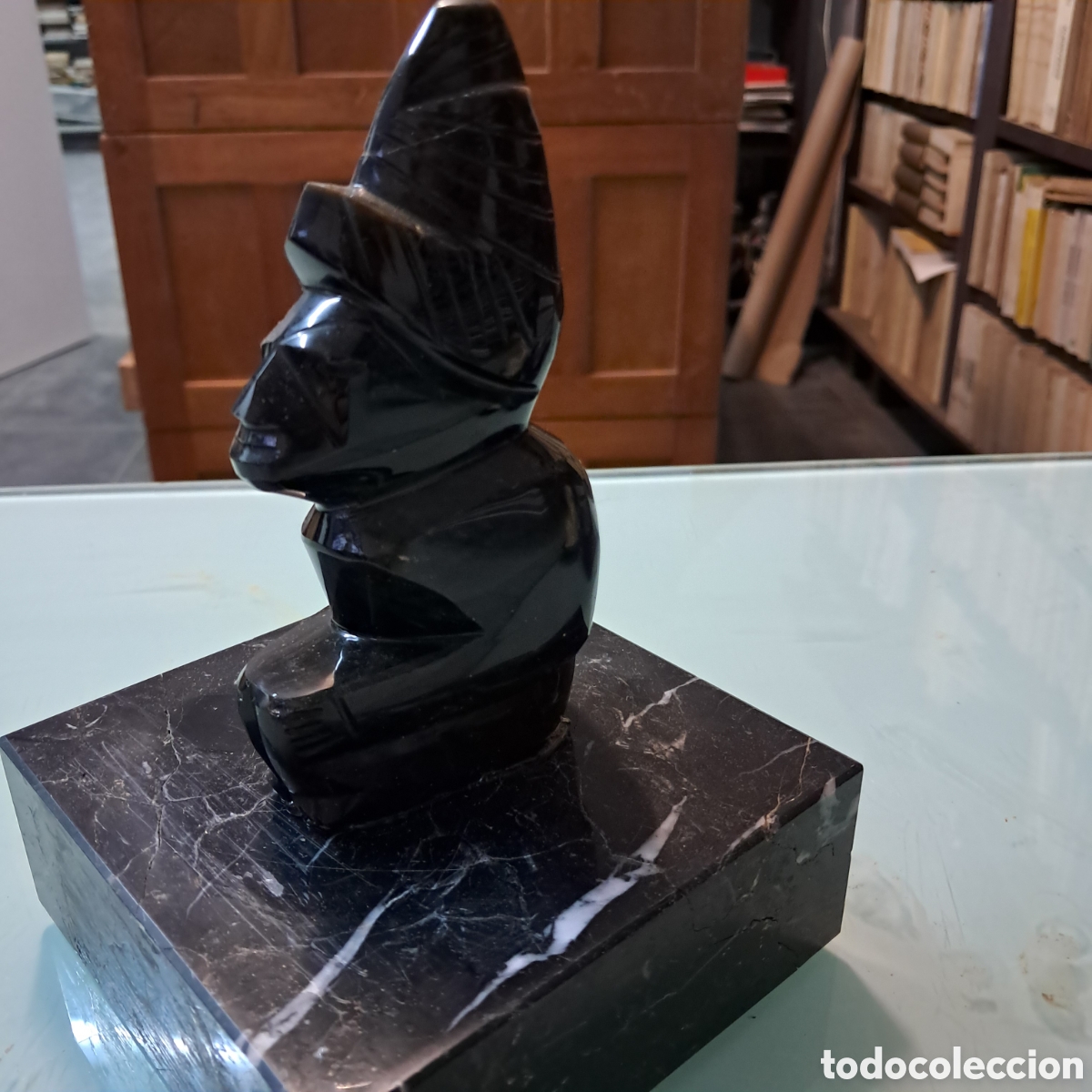 Otros objetos de arte: Figura de totem nativo en onix - Foto 3