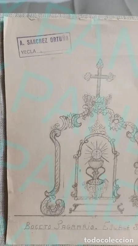 Otros objetos de arte: 2 Bocetos Sagrario S. XIX - Foto 4