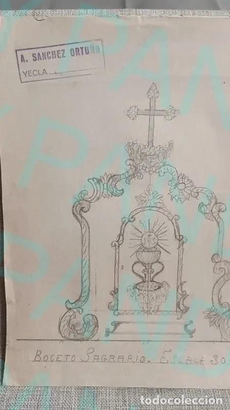 Otros objetos de arte: 2 Bocetos Sagrario S. XIX - Foto 6