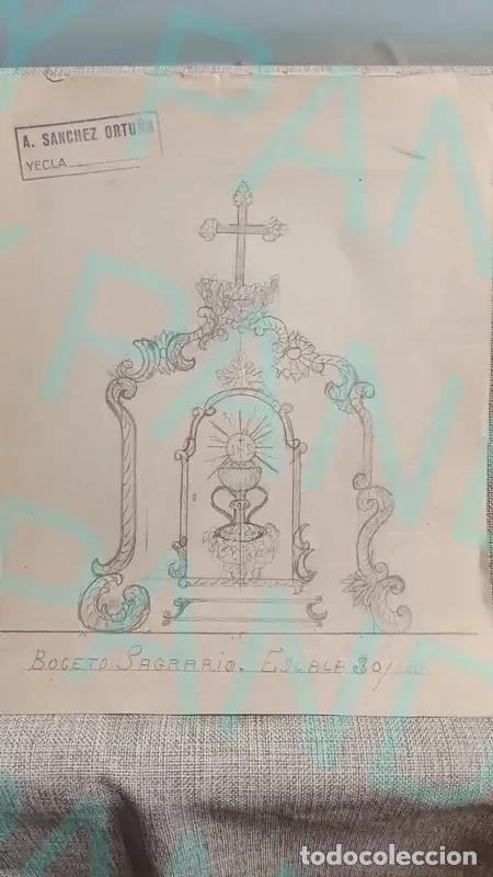 Otros objetos de arte: 2 Bocetos Sagrario S. XIX - Foto 2