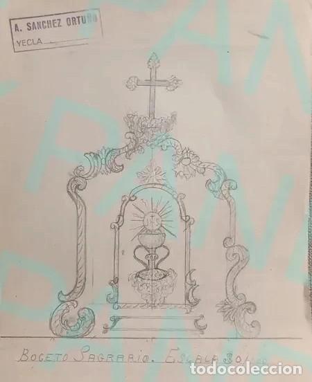 Otros objetos de arte: 2 Bocetos Sagrario S. XIX - Foto 1