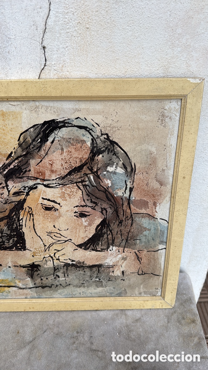Otros objetos de arte: CUADRO NI&Ntilde;A T&Eacute;CNICA MIXTA - Foto 4
