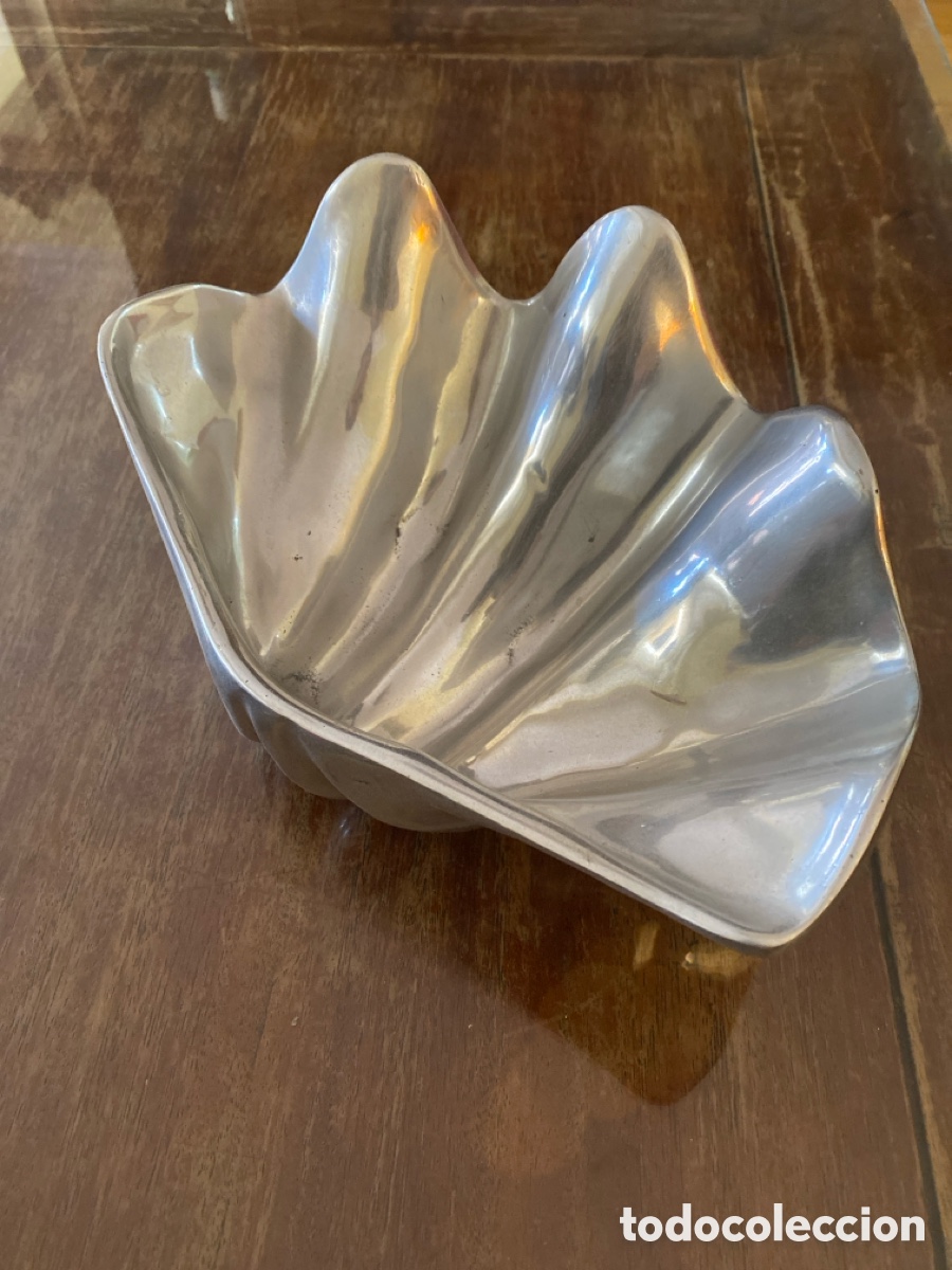 Otros objetos de arte: Cuenco concha en pewter de Mejico - Foto 1