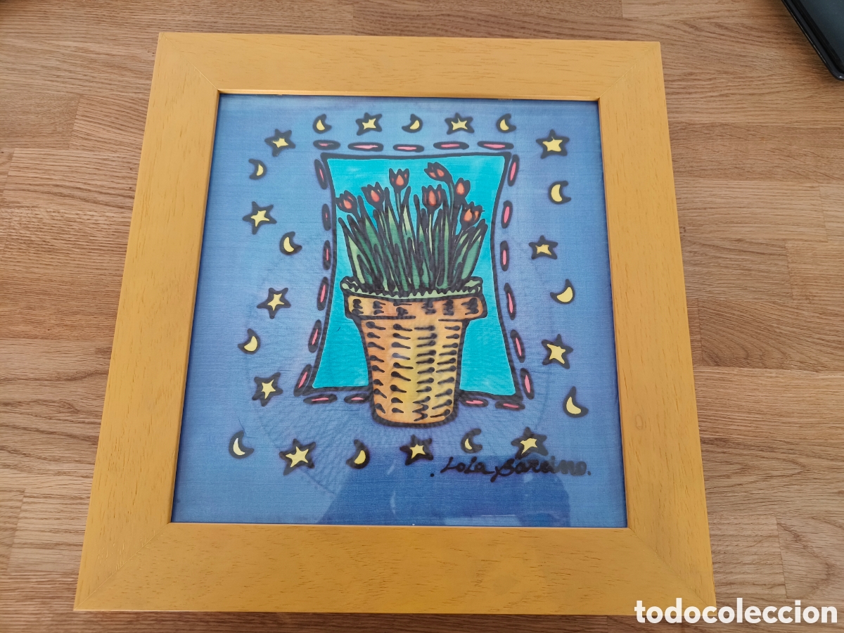 Otros objetos de arte: Pieza de seda pintada a mano - Foto 1