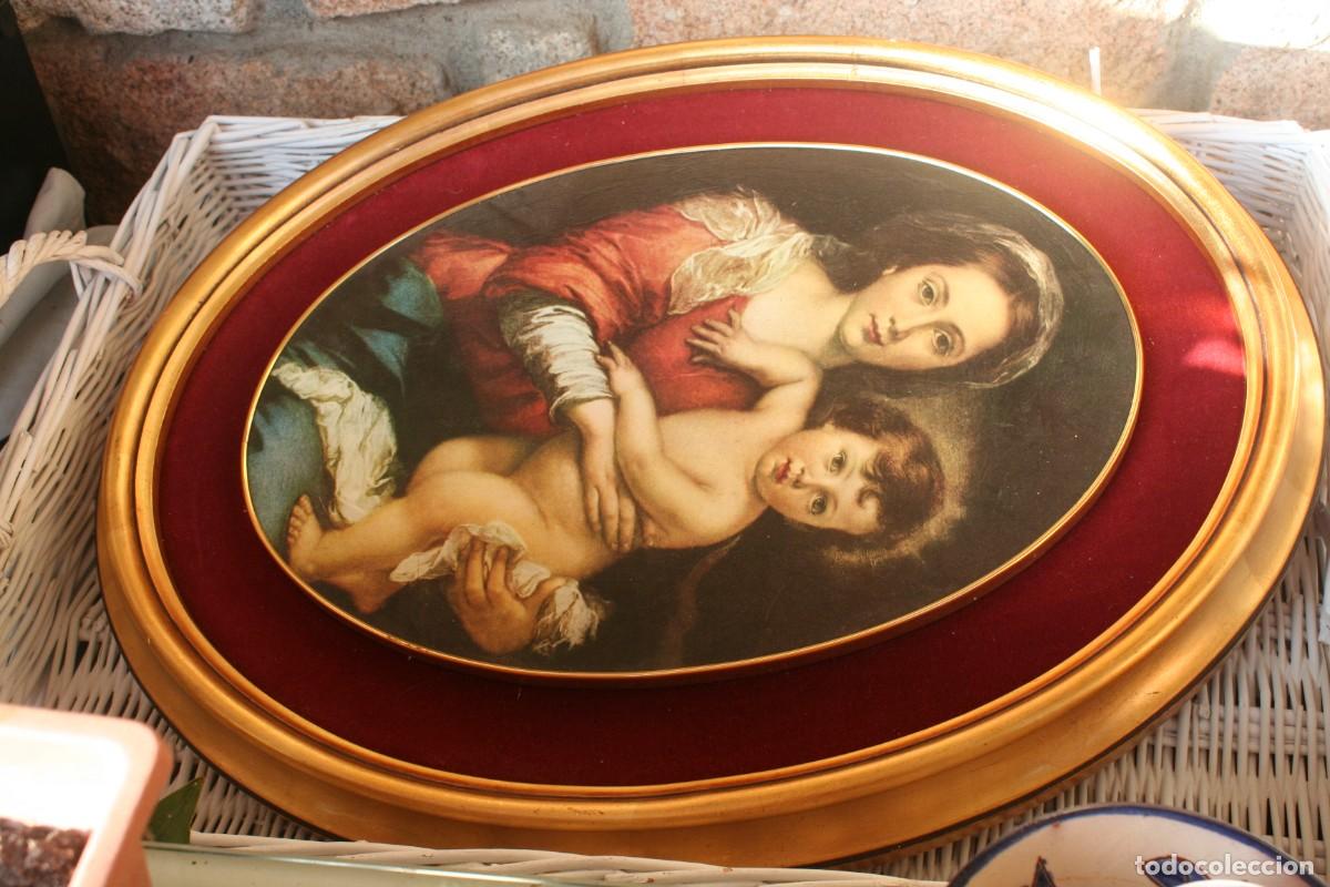 Otros objetos de arte: antiguo cuadro virgen a&ntilde;os 70 - Foto 1