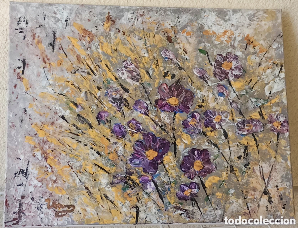 Otros objetos de arte: Cuadro pintura floral - Foto 3