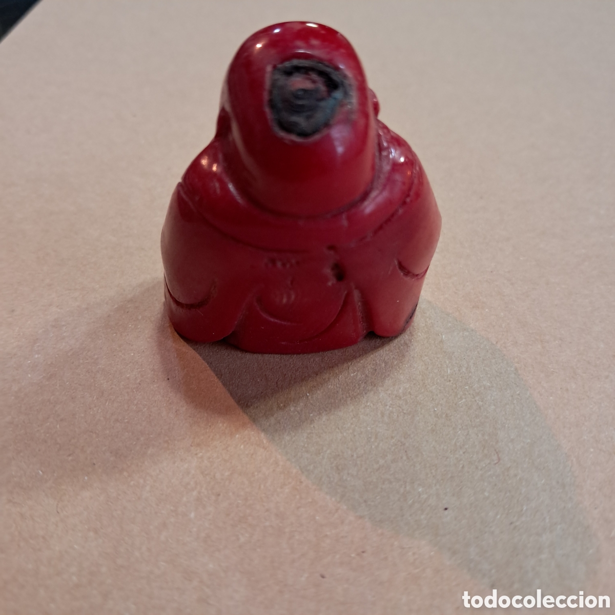 Otros objetos de arte: Buda chino tallado en coral rojo - Foto 2