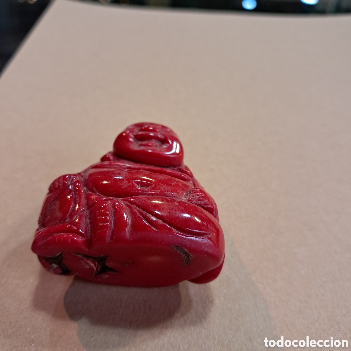 Otros objetos de arte: Buda chino tallado en coral rojo - Foto 3