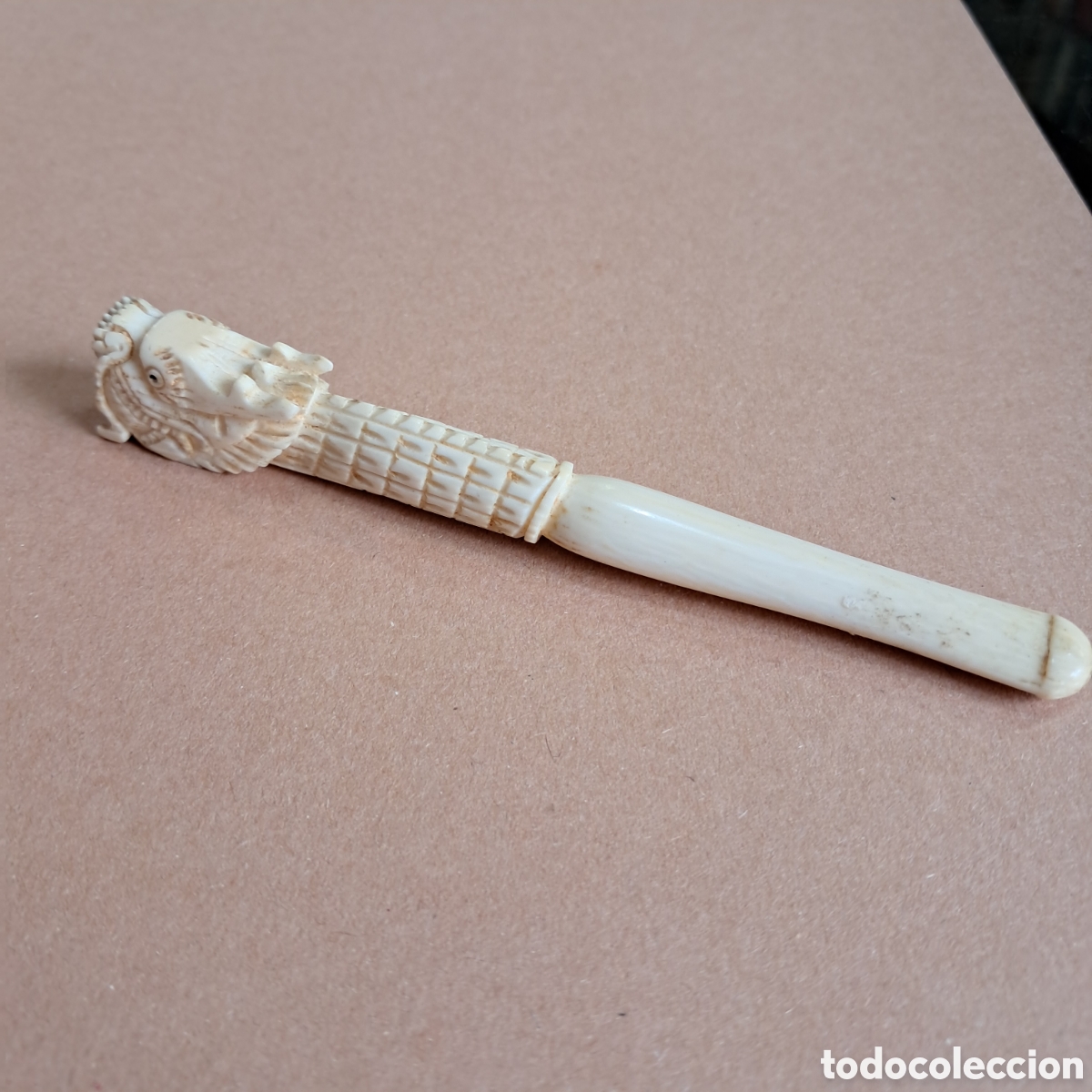 Otros objetos de arte: Boquilla para fumar tallada en marfil - Foto 4