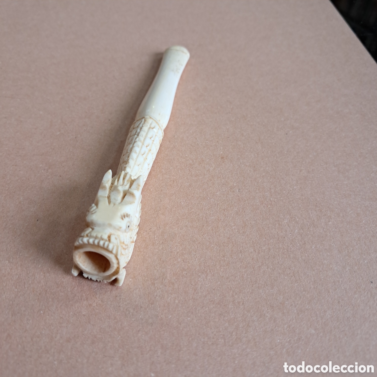 Otros objetos de arte: Boquilla para fumar tallada en marfil - Foto 5