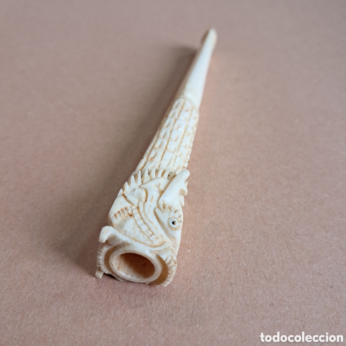 Otros objetos de arte: Boquilla para fumar tallada en marfil - Foto 6