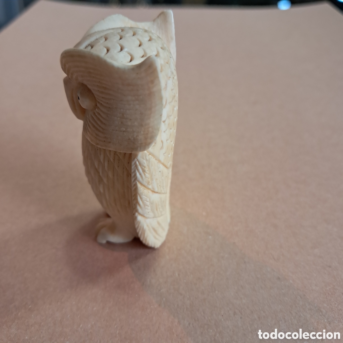 Otros objetos de arte: B&uacute;ho tallado en hueso - Foto 2