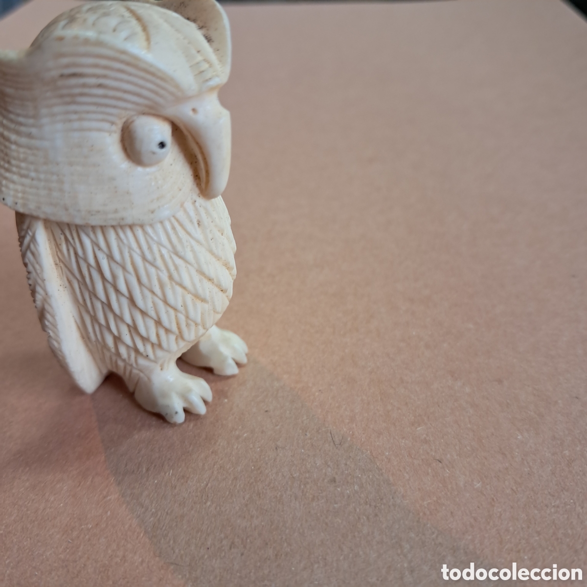 Otros objetos de arte: B&uacute;ho tallado en hueso - Foto 4