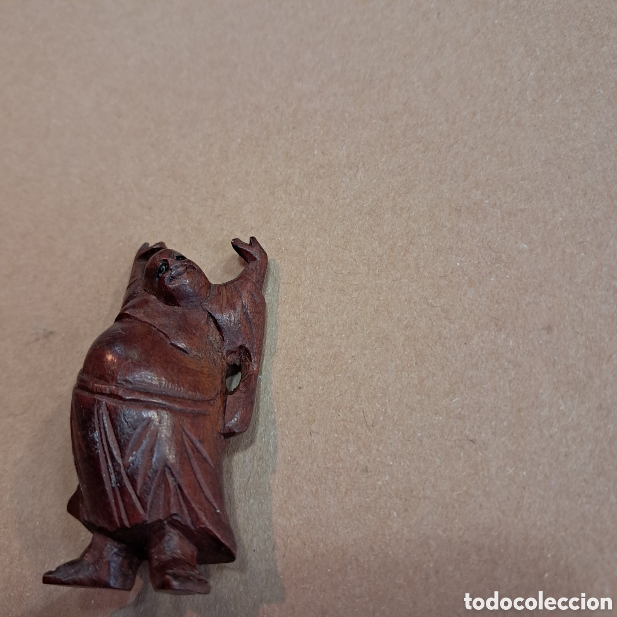 Otros objetos de arte: Buda de la suerte tallado en madera Teca - Foto 3