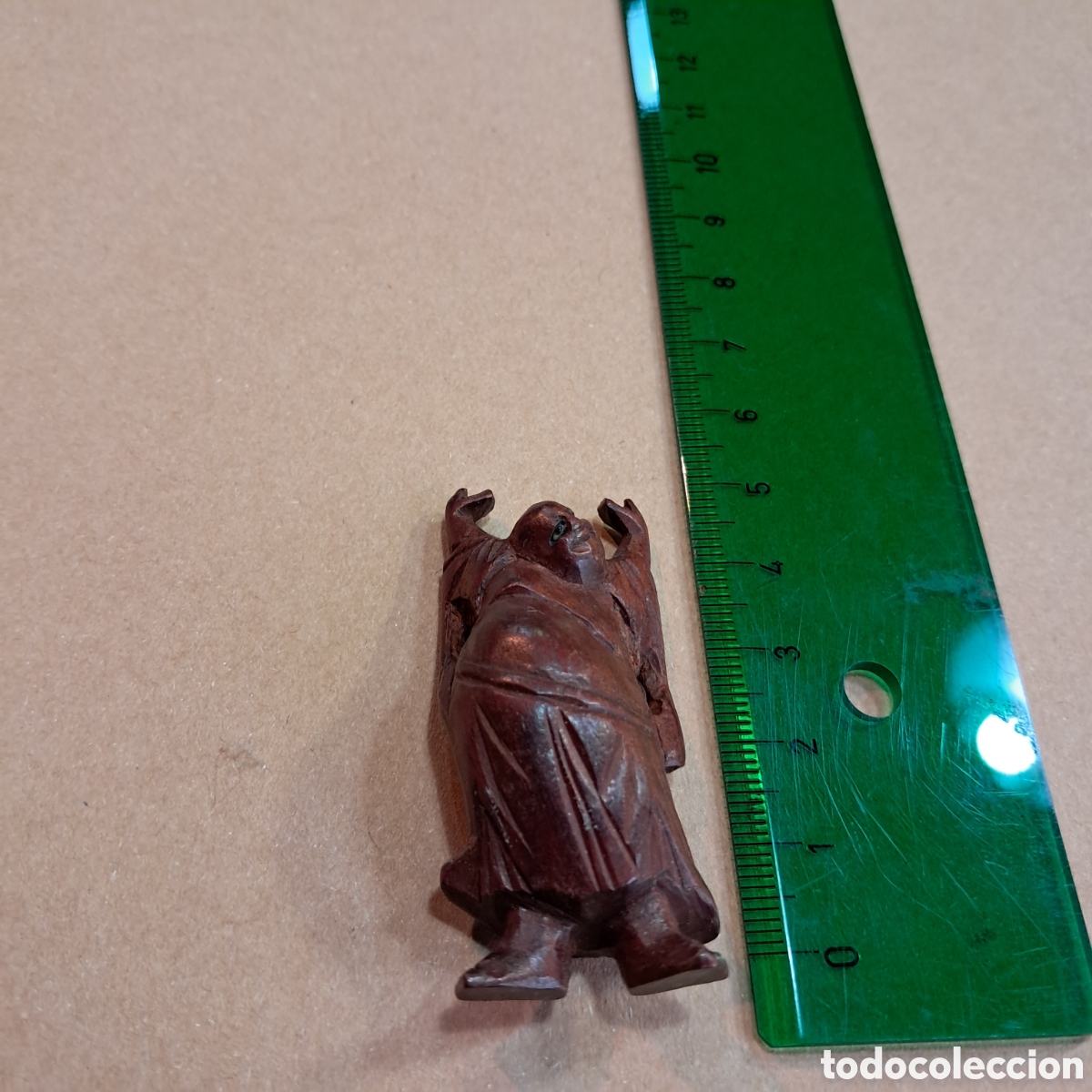 Otros objetos de arte: Buda de la suerte tallado en madera Teca - Foto 4
