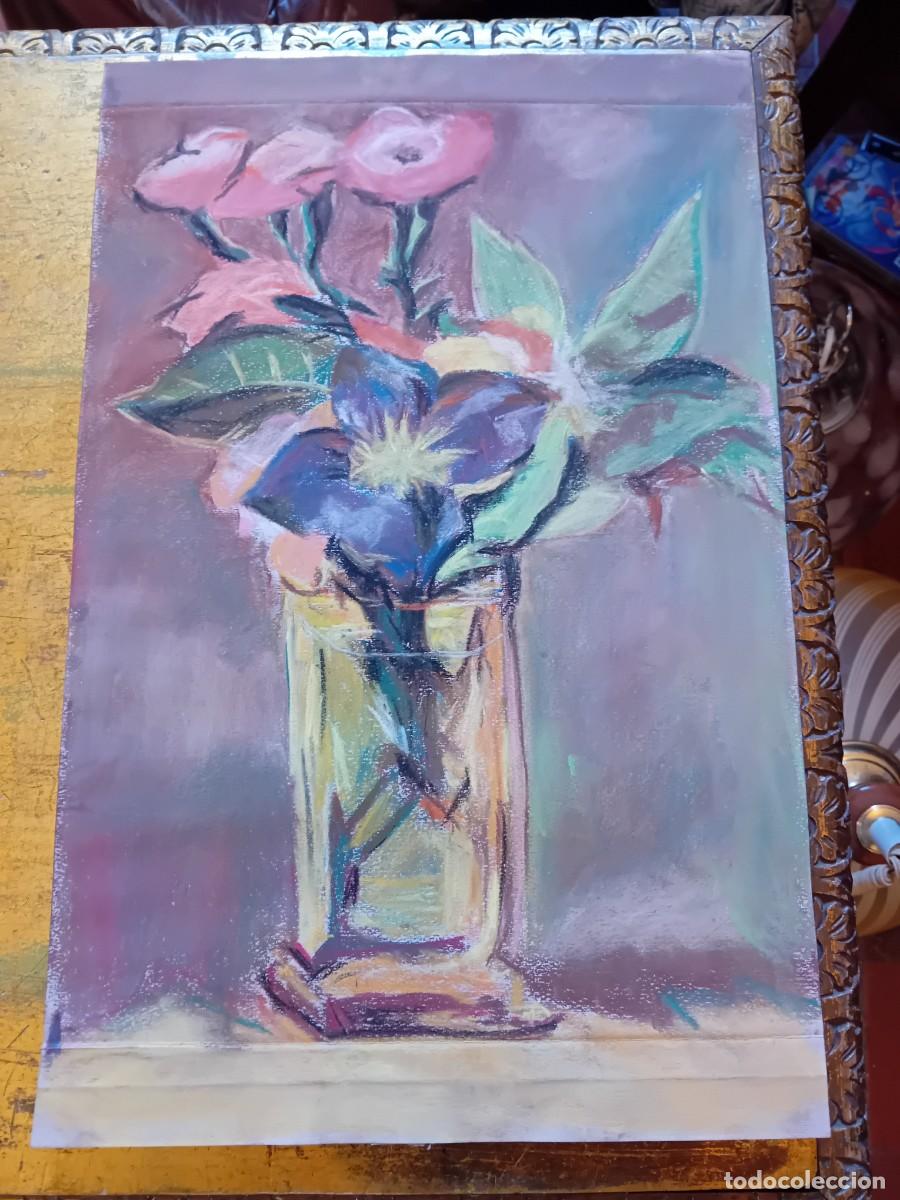 Otros objetos de arte: Bodeg&oacute;n jarr&oacute;n con flores realizado a pastel - Foto 1