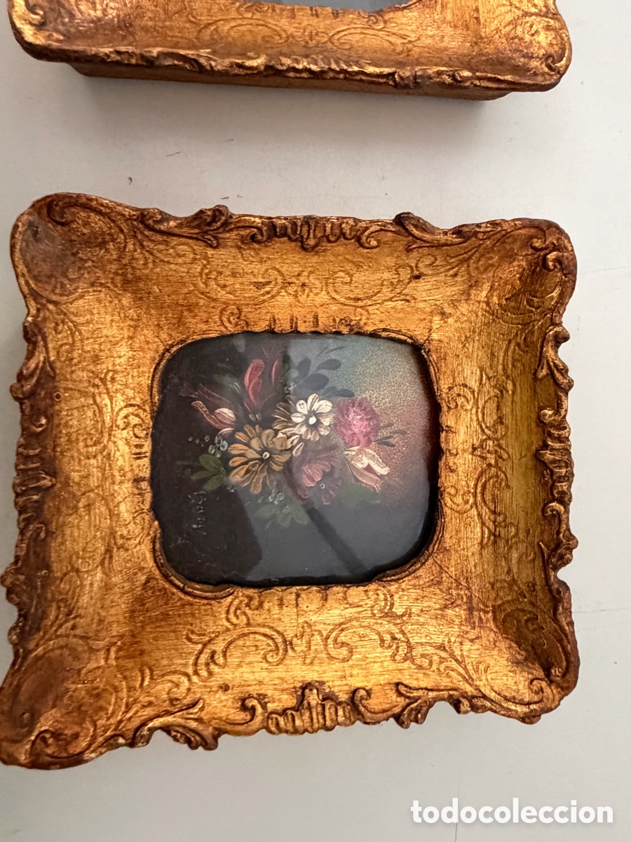 Otros objetos de arte: Cuadro miniatura, firmado antiguos - Foto 3